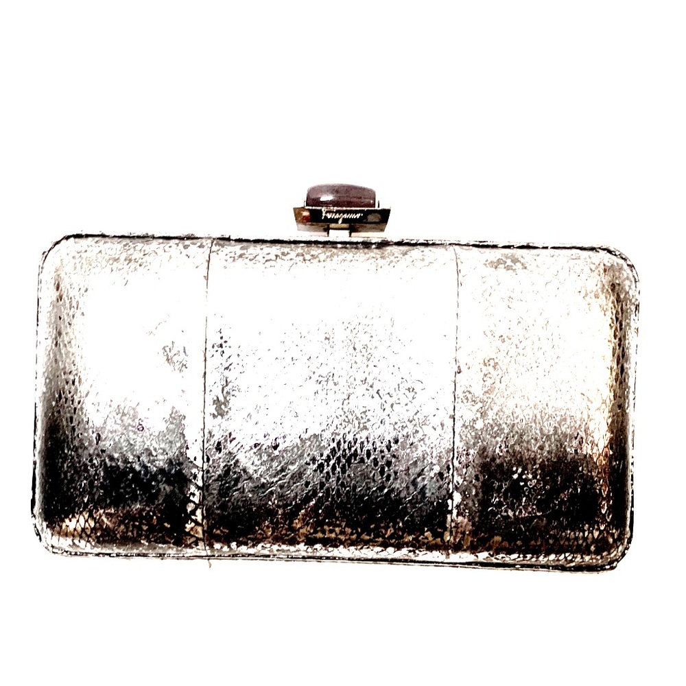 Salvatore Ferragamo lizard box clutch- runway